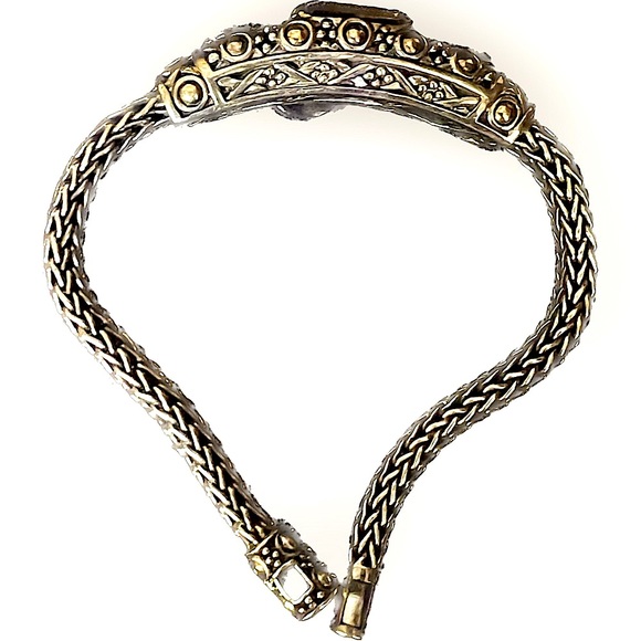 John Hardy 925 Silver Classic Chain Bracelet 3 Citrine & 18k Gold Accents 6.5mm - Picture 7 of 8